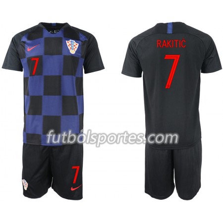 Camisetas Croacia RAKITIC 7 Niño Segunda Equipacion Mundial 2018